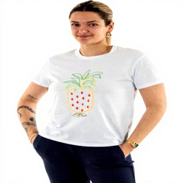 T-shirt Banana Moon Naranjo mfr10 Blanc Femme Mode