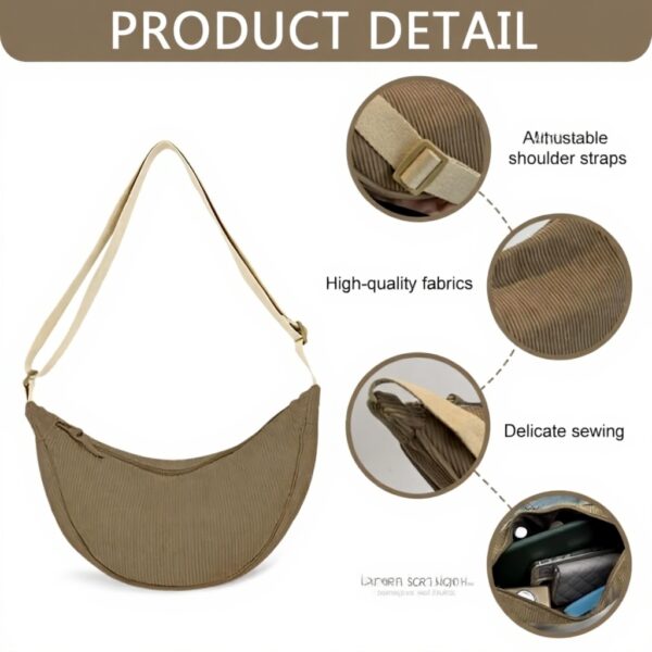 Sac banane femme velours côtelé GIDWRIY croissant