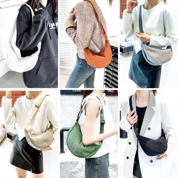 Sac banane femme velours côtelé GIDWRIY croissant